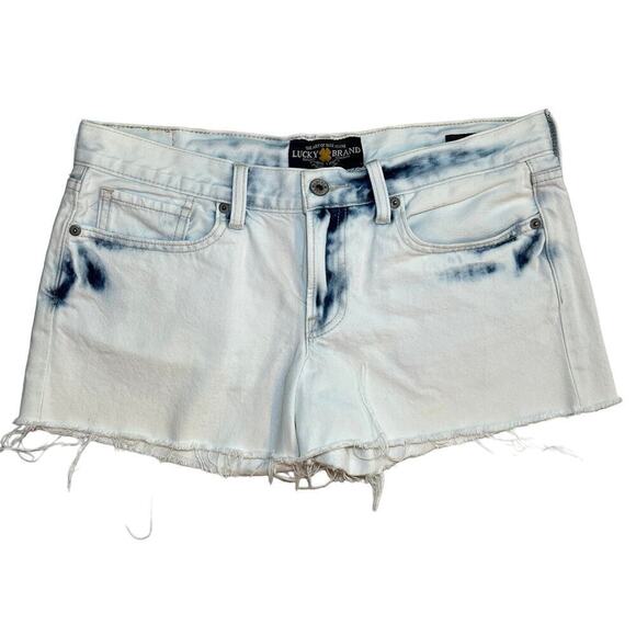 Lucky Brand The Cutoff bleached raw hem denim jeans shorts Size 6/28 - Picture 1 of 16